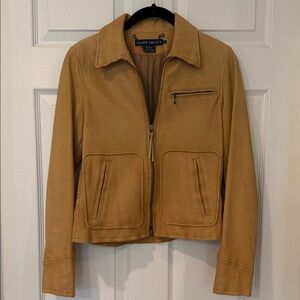 Ralph Lauren Camel Leather Jacket for Women